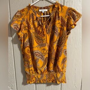 Rose and olive women’s short sleeve blouse size small